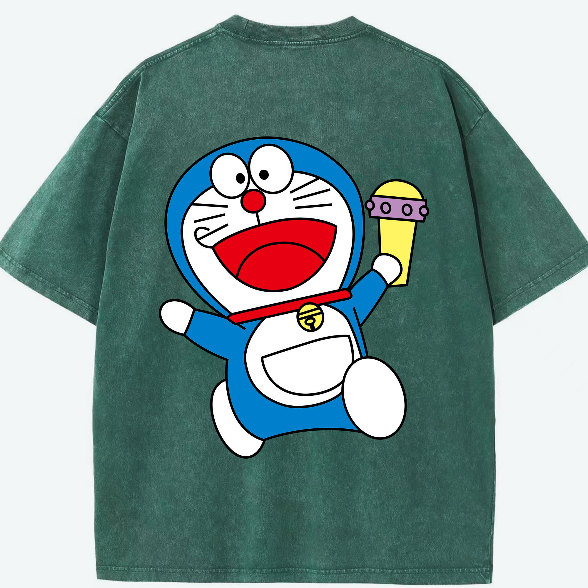 （画像用） ドラえもん Doraemon 綿100% ヴィンテージ風 半袖Tシャツ（背面プリント）